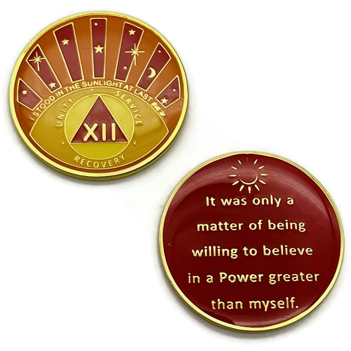 Stood in the Sunlight 12 Year Specialty AA Recovery Medallion - Tri-Plated Twelve Year Chip/Coin