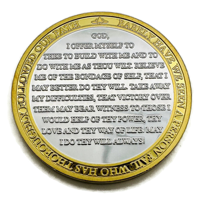 21 Year 40mm Gold & Silver AA Medallion - Bi-Plate Fancy Twenty-One Year Chip/Coin