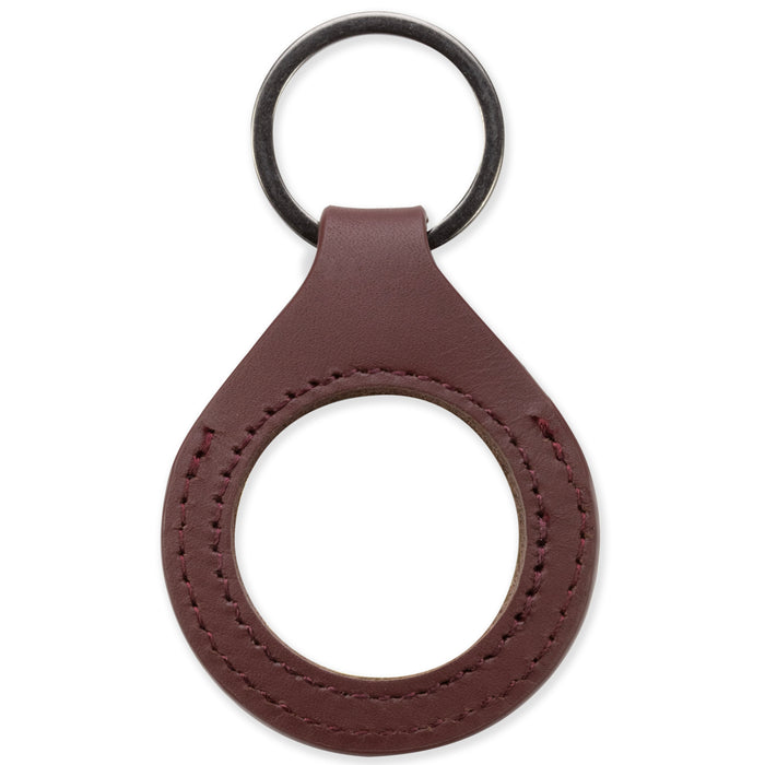 Sobriety Mint Genuine Leather 34mm AA Medallion Keychain Holder - Recovery Chip/Coin/Token Holder - Dark Red