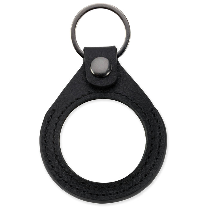 Sobriety Mint Genuine Leather 40mm AA Medallion Keychain Holder - Recovery Chip/Coin/Token Holder - Black