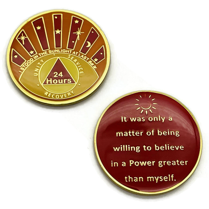Stood in the Sunlight 24 Hours Specialty AA Recovery Medallion - Tri-Plated 24 Hour Chip/Coin
