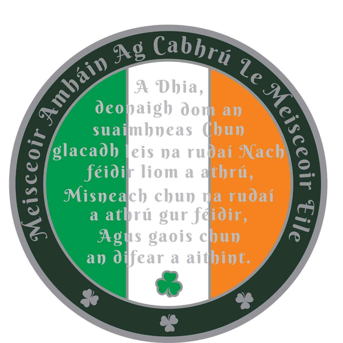 14 Year Shamrock Themed AA/NA Recovery Medallion - 40mm Fancy Chip/Coin - Green/White/Orange