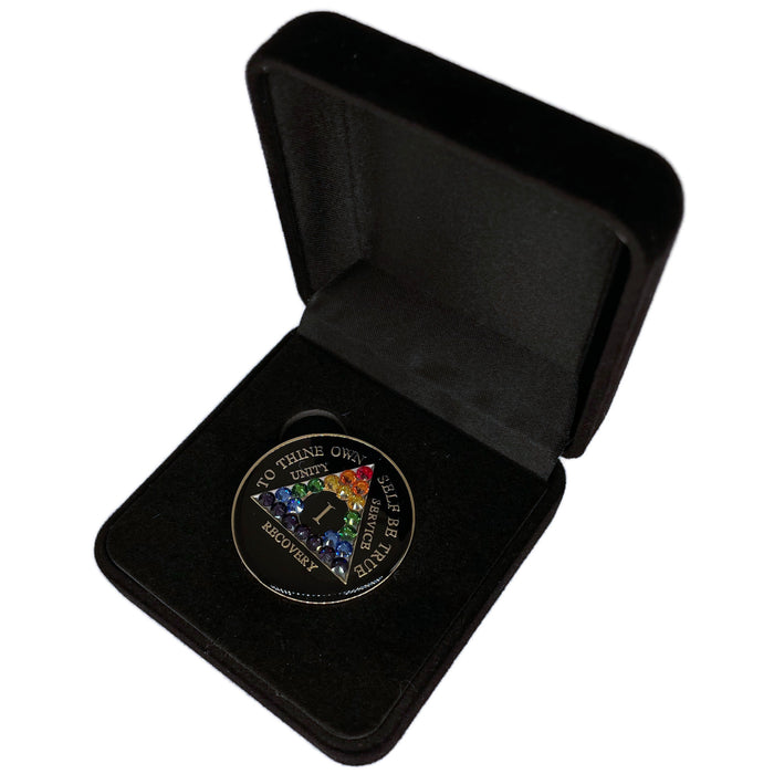 34mm Standard Size AA Medallion Velvet Box - Specialty Chip/Coin/Token Holder