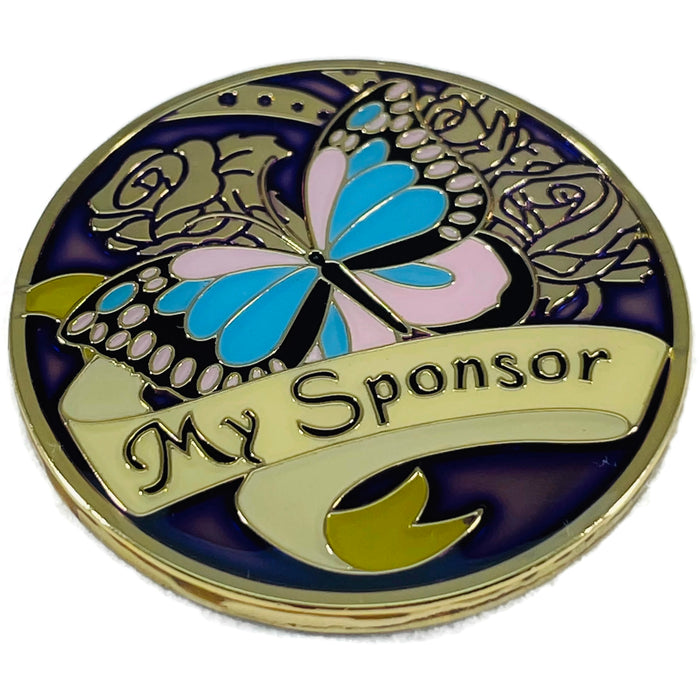 My Sponsor Specialty Women's AA/NA Butterfly Medallion - Purple/Gold