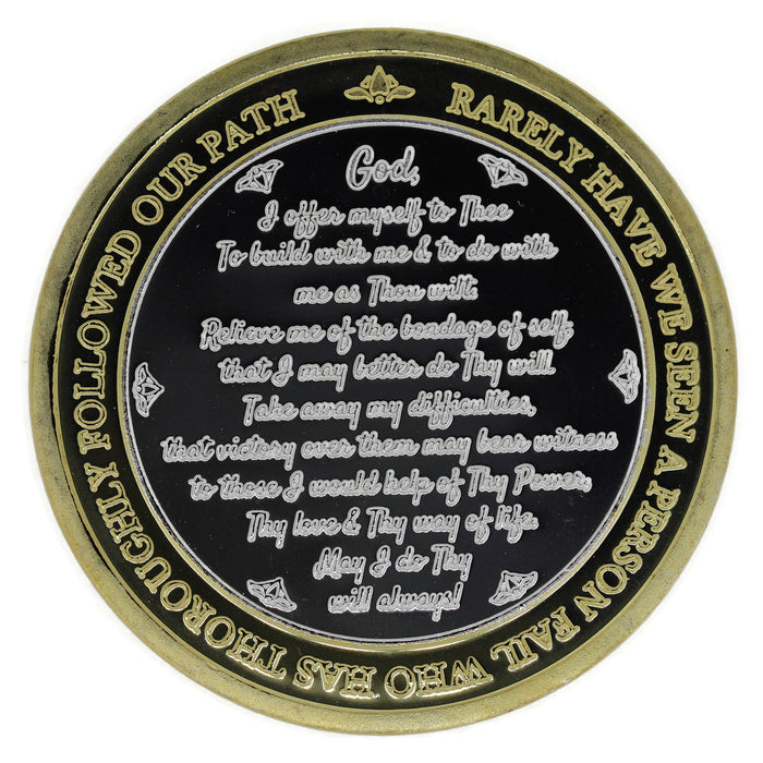 14 Year 40mm Gold & Silver AA Medallion - Bi-Plate Fancy Fourteen Year Chip/Coin