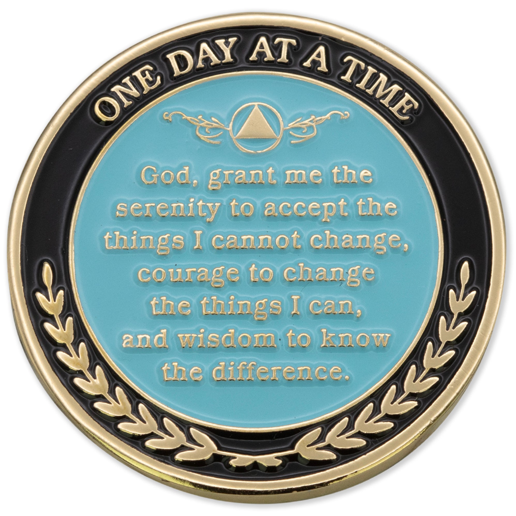1 Year Sobriety Mint Infinity Triangle Gold Plated AA Recovery Coins ...