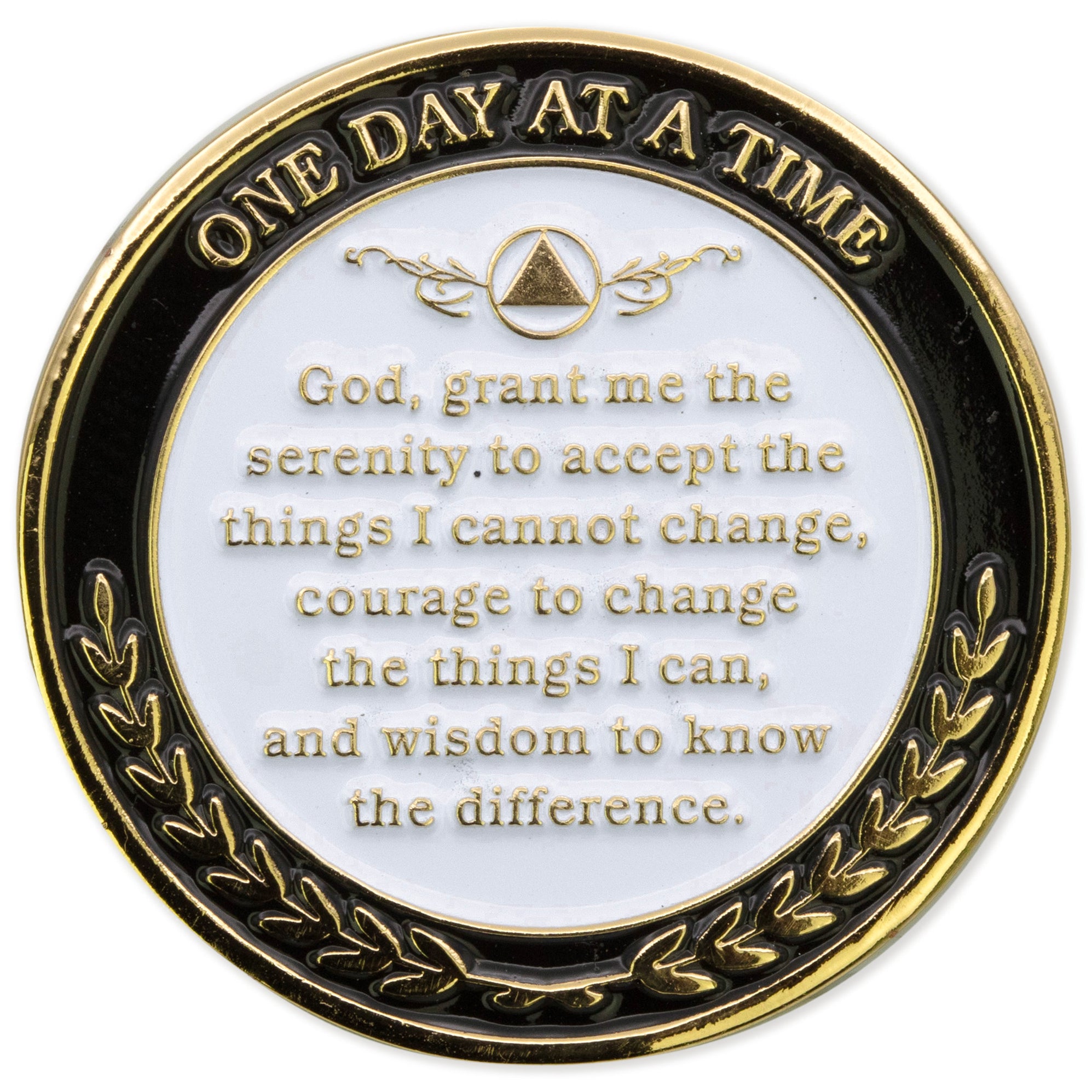 1 Year Sobriety Mint Infinity Triangle Gold Plated AA Recovery Coins ...