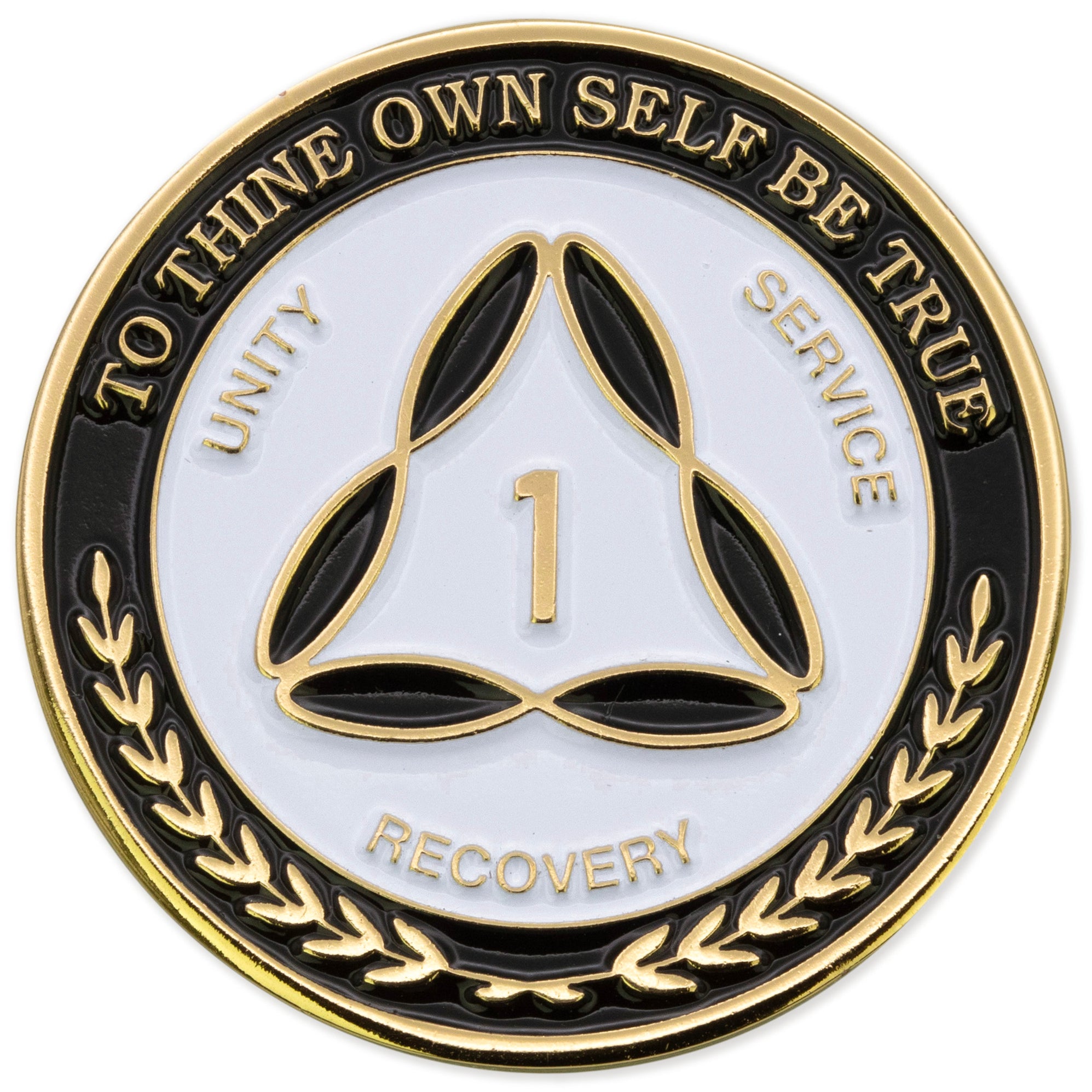 1 Year Sobriety Mint Infinity Triangle Gold Plated AA Recovery Coins ...