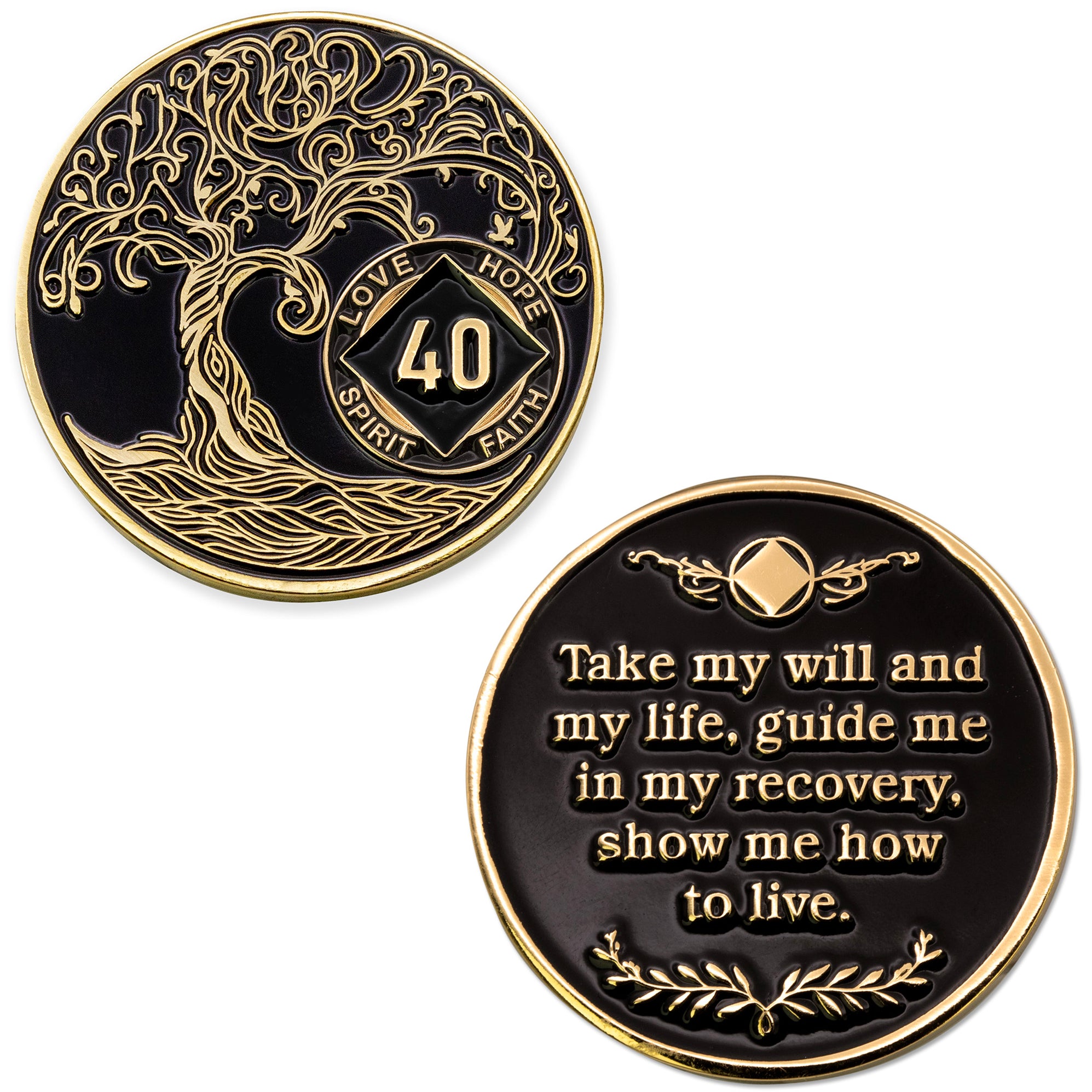 40 Year Twisted Tree of Life NA Medallion/Chip/Coin + Velvet Box ...