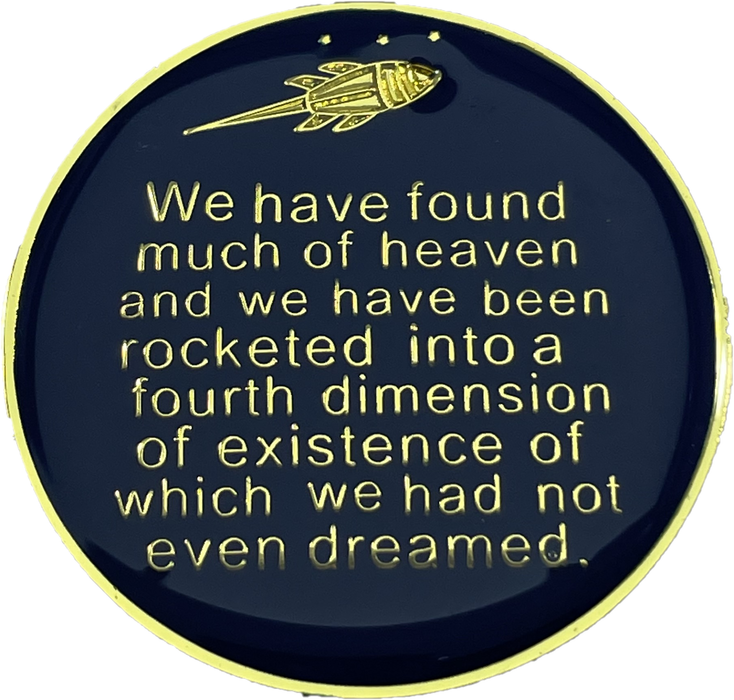 24 Year Rocketed to 4th Dimension Specialty AA Recovery Medallion - Tri-Plated Twenty Four Year Chip/Coin - Blue