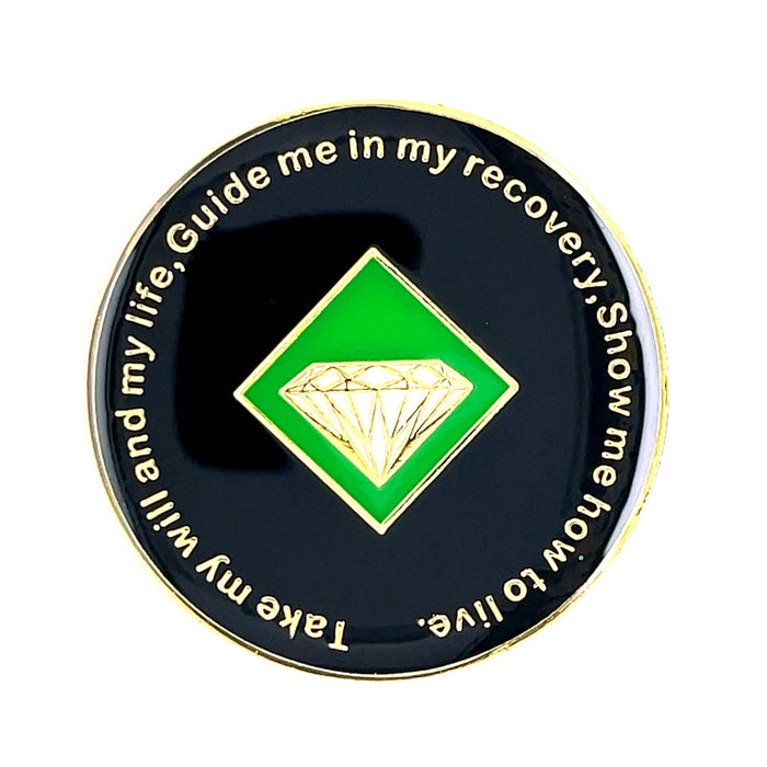 2 Year Tree of Life Specialty Tri-Plated NA Recovery Medallion - Two Year Chip/Coin - Green/Blue + Velvet Case