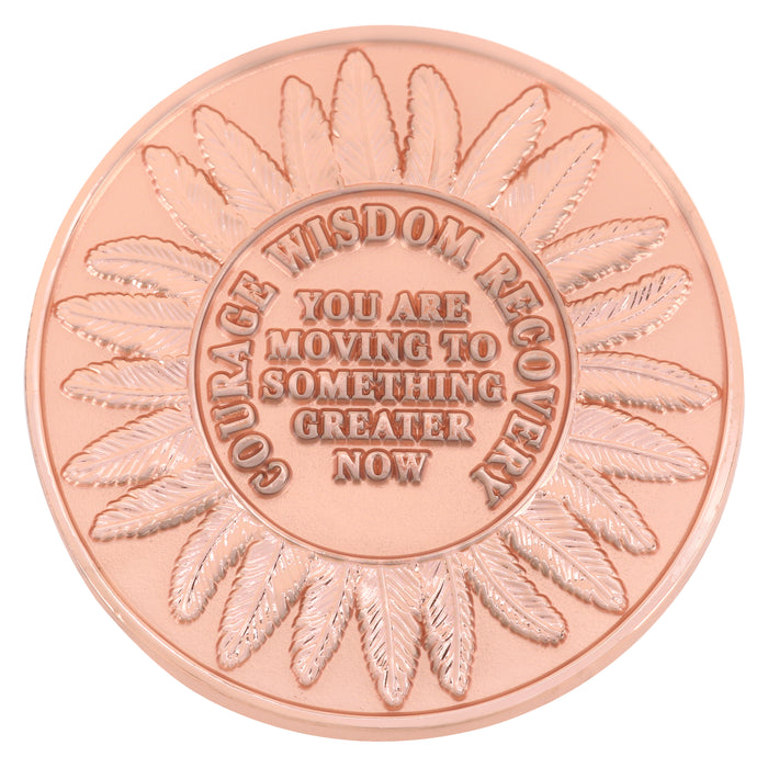 Faith Bigger Than Fear XL 50mm Tri-Plated Specialty AA Affirmation Recovery Medallion - Rose Gold