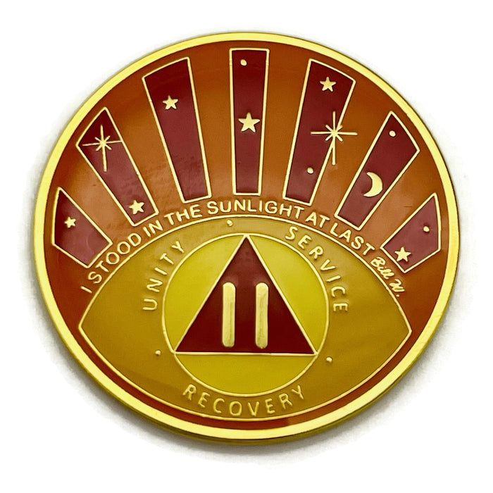 Stood in the Sunlight 2 Year Specialty AA Recovery Medallion - Tri-Plated Two Year Chip/Coin + Velvet Case