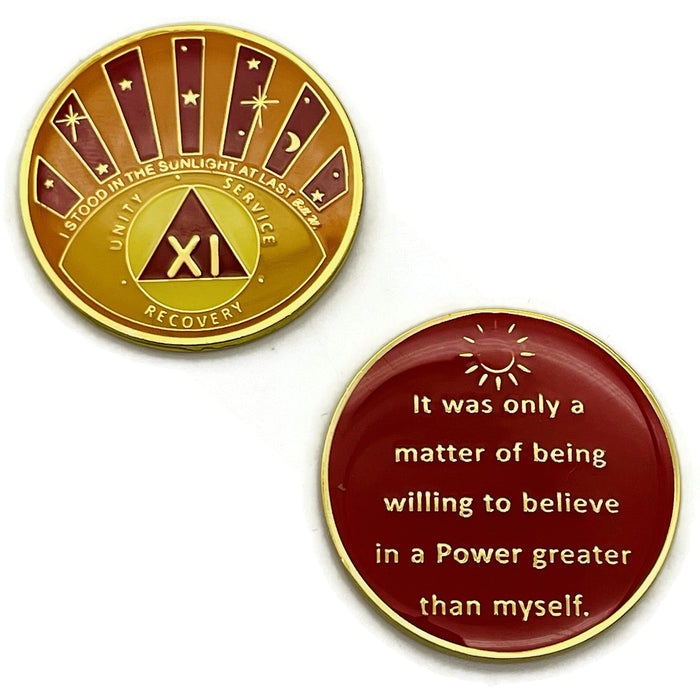 Stood in the Sunlight 11 Year Specialty AA Recovery Medallion - Tri-Plated Eleven Year Chip/Coin