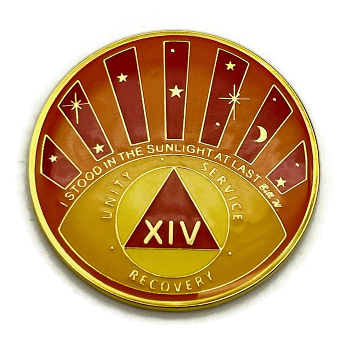 Stood in the Sunlight 14 Year Specialty AA Recovery Medallion - Tri-Plated Fourteen Year Chip/Coin