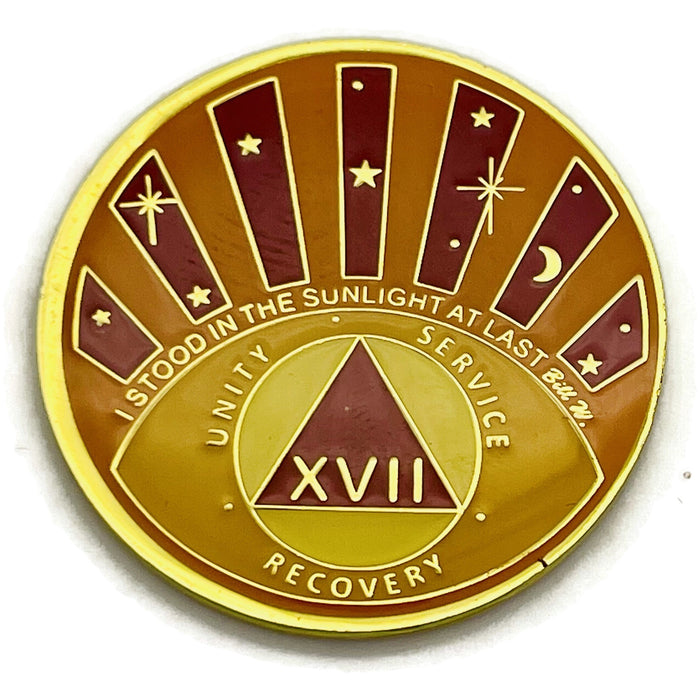 Stood in the Sunlight 17 Year Specialty AA Recovery Medallion - Tri-Plated Seventeen Year Chip/Coin