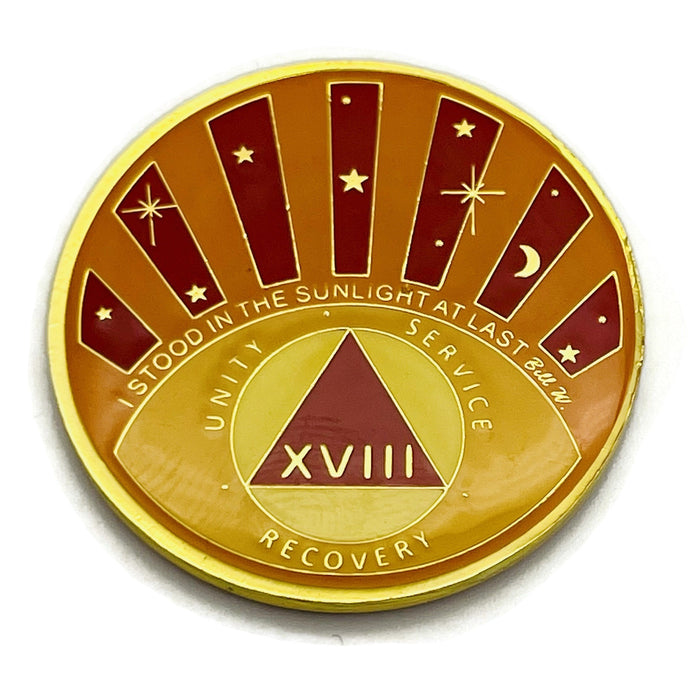 Stood in the Sunlight 18 Year Specialty AA Recovery Medallion - Tri-Plated Eighteen Year Chip/Coin