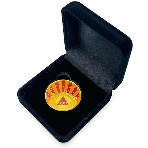 1 Year Alcoholics Anonymous Medallion Blue Gold Plated AA Sobriety Chip Coin - Foto 7