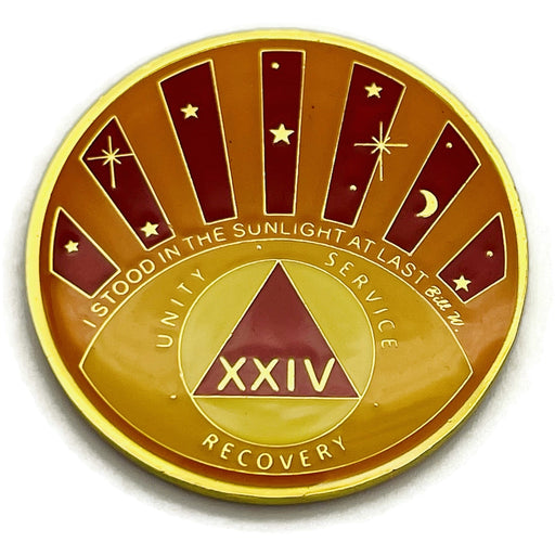 Simply Minimal AA 24-Hour Sobriety Coin – Silver Plated Alcoholics Anonymous Medallion For Recovery Milestones