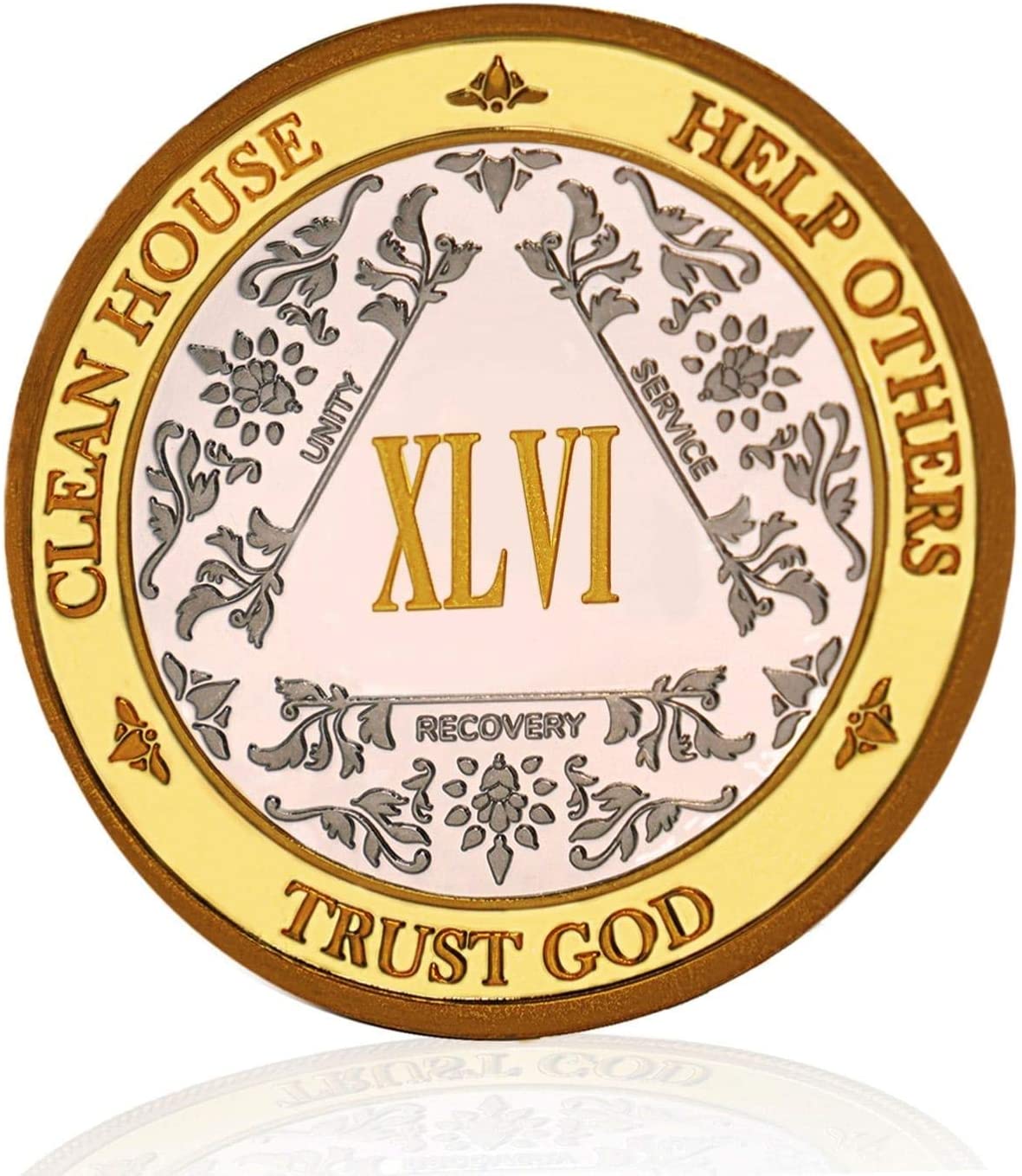 46 Year AA Medallions - Forty-Six Year Alcoholics Anonymous Birthday Coins and Chips