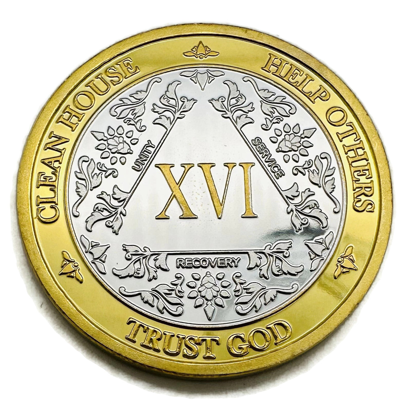 16 Year AA Medallions - Sixteen Year Alcoholics Anonymous Birthday Coins and Chips