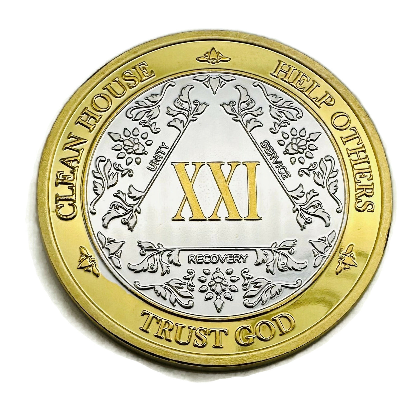 21 Year AA Medallions - Twenty-One Year Alcoholics Anonymous Birthday Coins and Chips