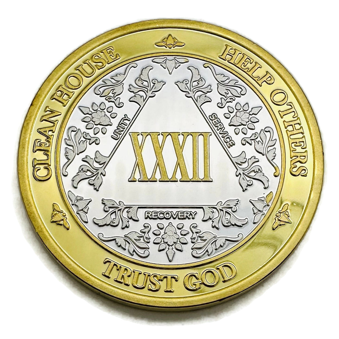 32 Year AA Medallions - Thirty-Two Year Alcoholics Anonymous Birthday Coins and Chips