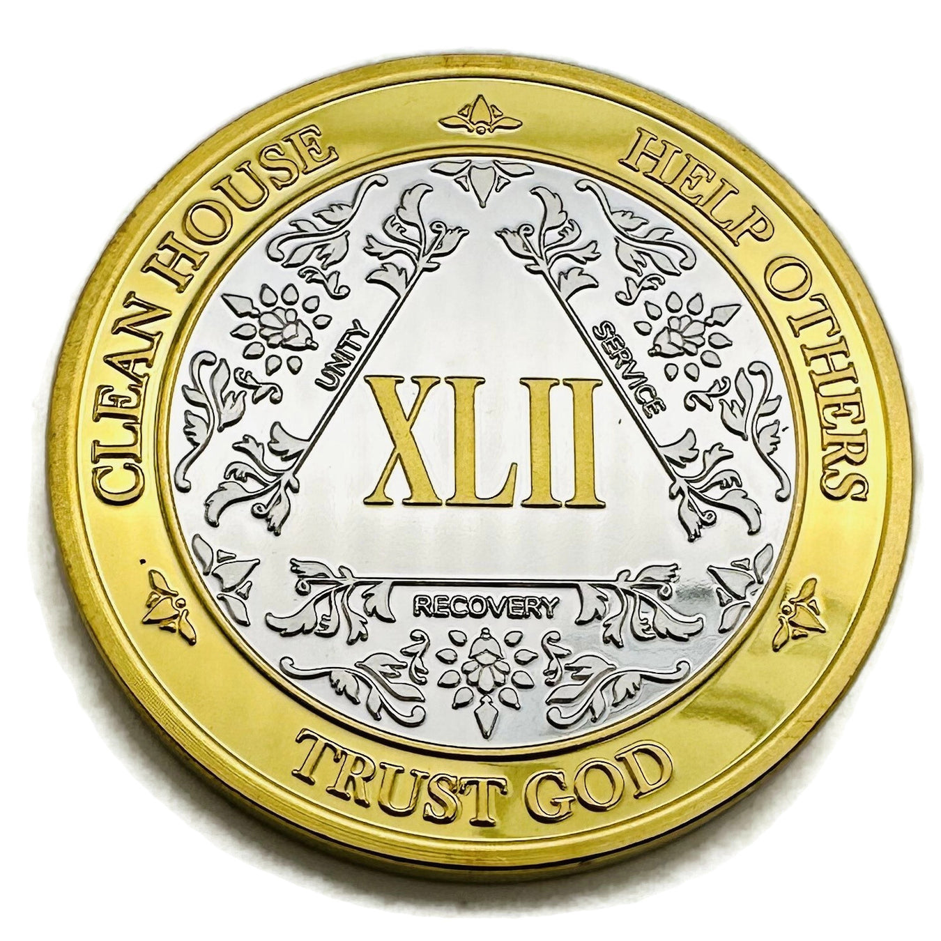 42 Year AA Medallions - Forty-Two Year Alcoholics Anonymous Birthday Coins and Chips