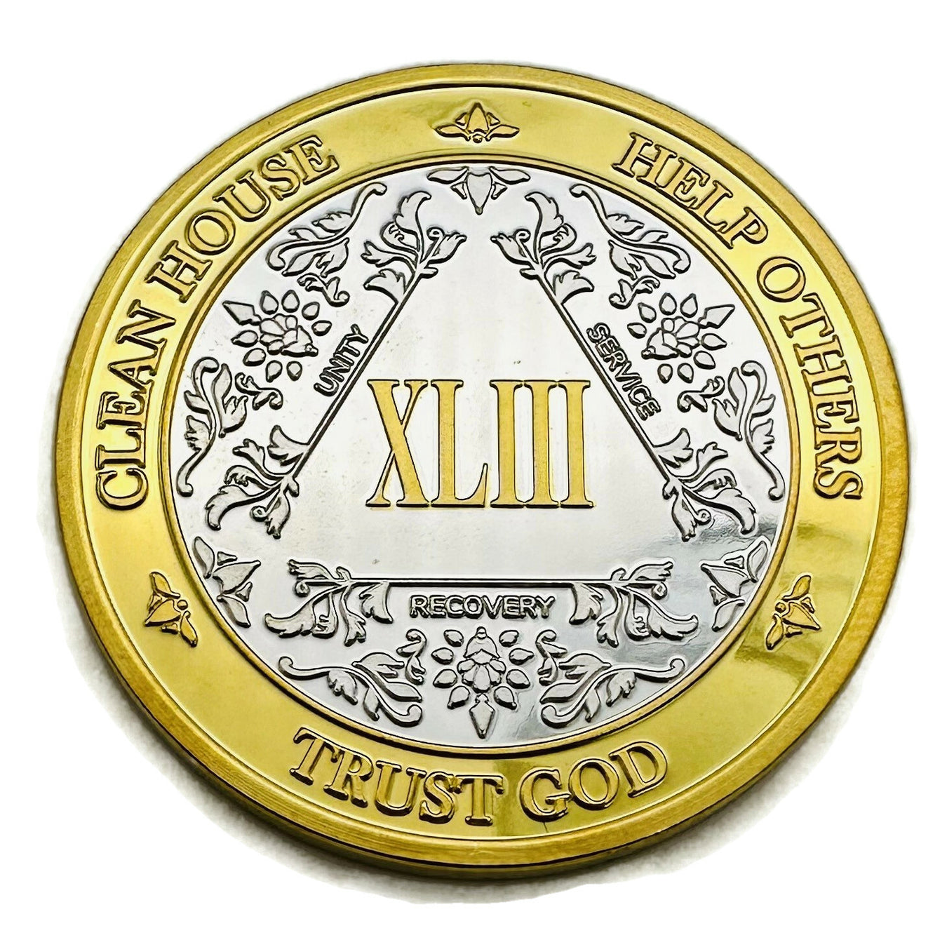 43 Year AA Medallions - Forty-Three Year Alcoholics Anonymous Birthday Coins and Chips