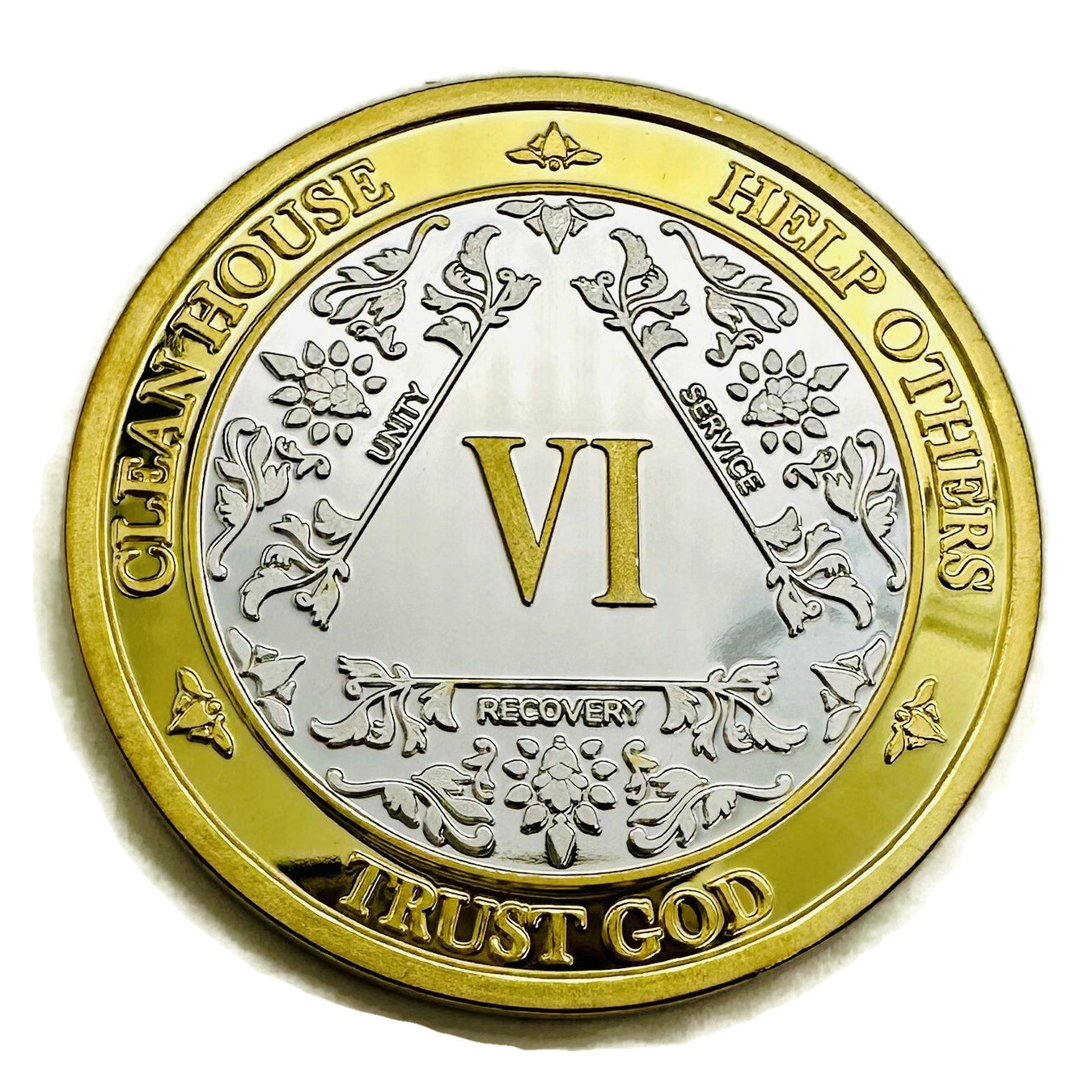 6 Year AA Medallions - Six Year Alcoholics Anonymous Birthday Coins and Chips