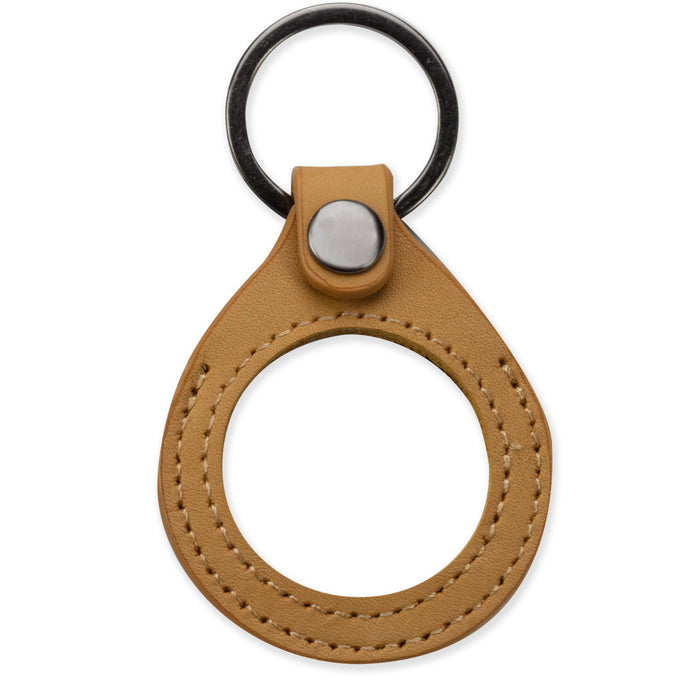 34mm Tan Leather AA Medallion Keychain Sober Chip/Coin/Token