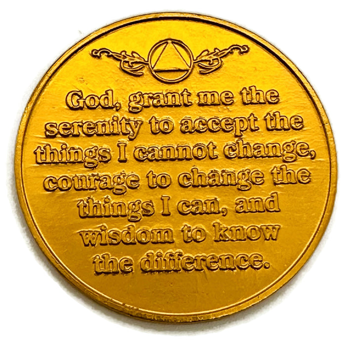 Sobriety Mint Infinity Aluminum AA Meeting Newcomer Sobriety Chips/Coins/Tokens - 8 Months - Gold