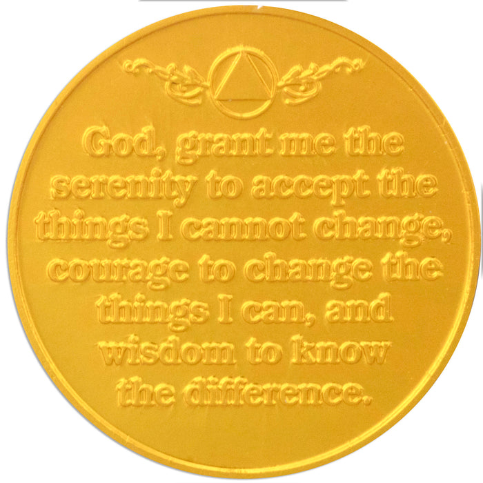 Sobriety Mint Infinity Aluminum AA Meeting Newcomer Sobriety Chips/Coins/Tokens - 8 Months - Gold