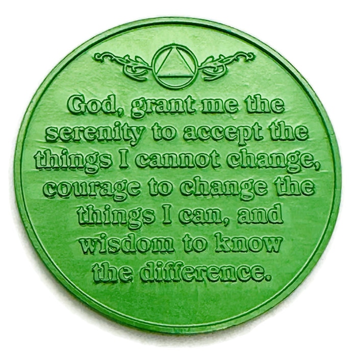 Sobriety Mint Infinity Aluminum AA Meeting Newcomer Sobriety Chips/Coins/Tokens - 90 Days / 3 Months - Green