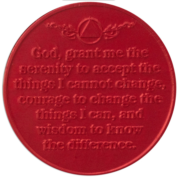 Sobriety Mint Infinity Aluminum AA Meeting Newcomer Sobriety Chips/Coins/Tokens - 30 Days / 1 Month - Red