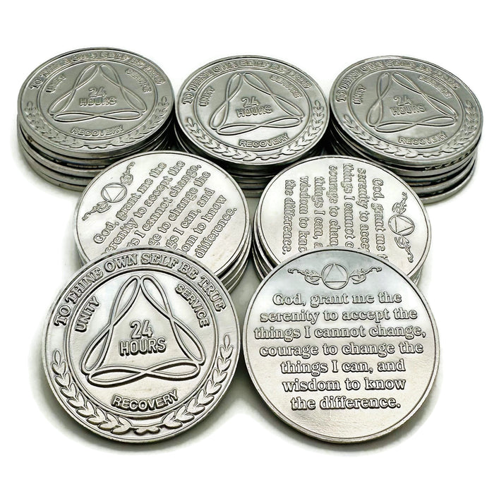 Aa Infinity 24 Hours to 11 Months Infinity Aluminum AA Meeting Chips - 25 Packs ...