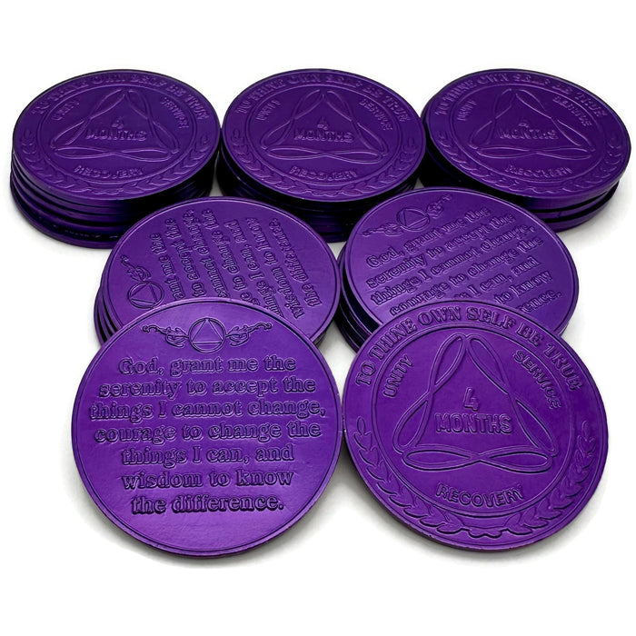 25 Packs of 24 Hours to 11 Months Sobriety Mint Infinity Aluminum AA Meeting Newcomer Chips