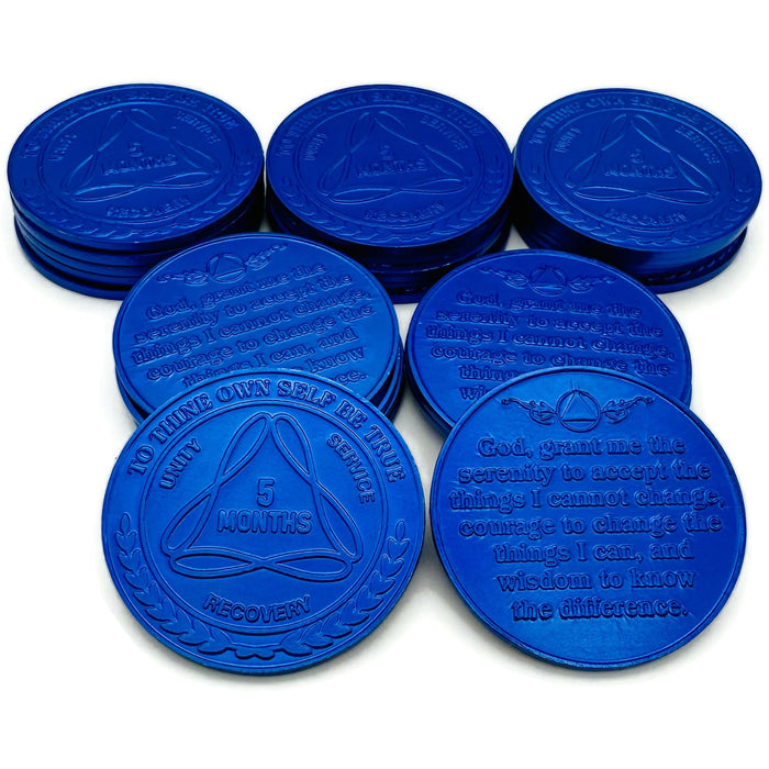 25 Packs of 24 Hours to 11 Months Sobriety Mint Infinity Aluminum AA Meeting Newcomer Chips