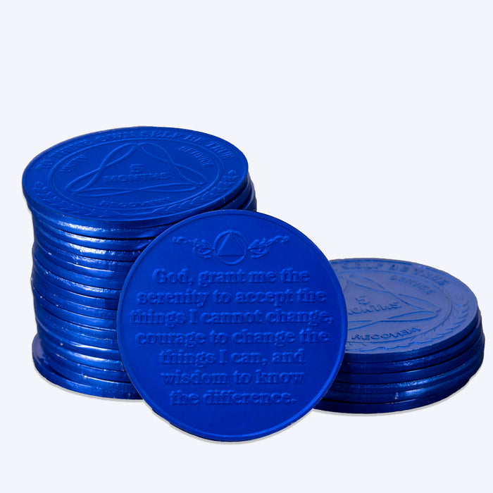 25 Packs of 24 Hours to 11 Months Sobriety Mint Infinity Aluminum AA Meeting Newcomer Chips