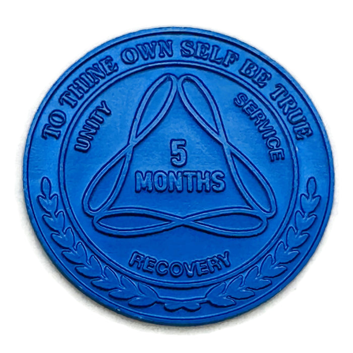 Sobriety Mint Infinity Aluminum AA Meeting Newcomer Sobriety Chips/Coins/Tokens - 5 Months - Blue