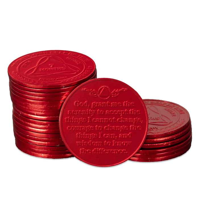 25 Packs of 24 Hours to 11 Months Sobriety Mint Infinity Aluminum AA Meeting Newcomer Chips