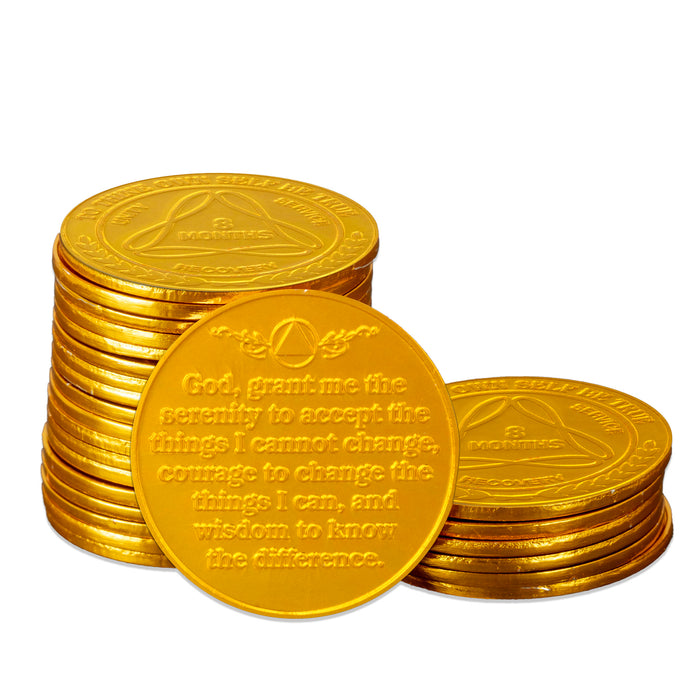 25 Packs of 24 Hours to 11 Months Sobriety Mint Infinity Aluminum AA Meeting Newcomer Chips