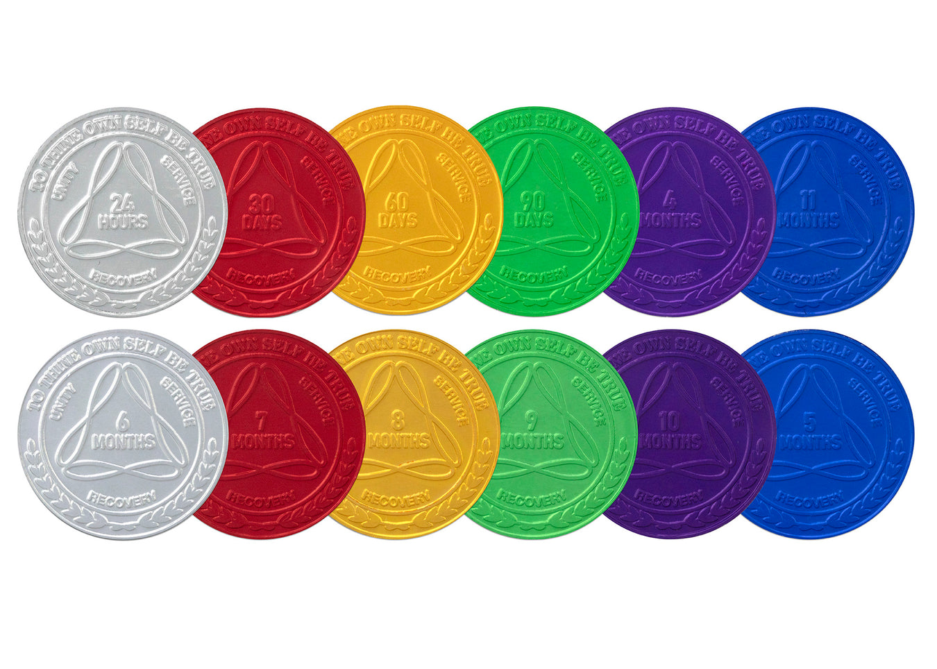 AA Meeting Chips and Starter Sets - Aluminum, Bronze and Poker Chips