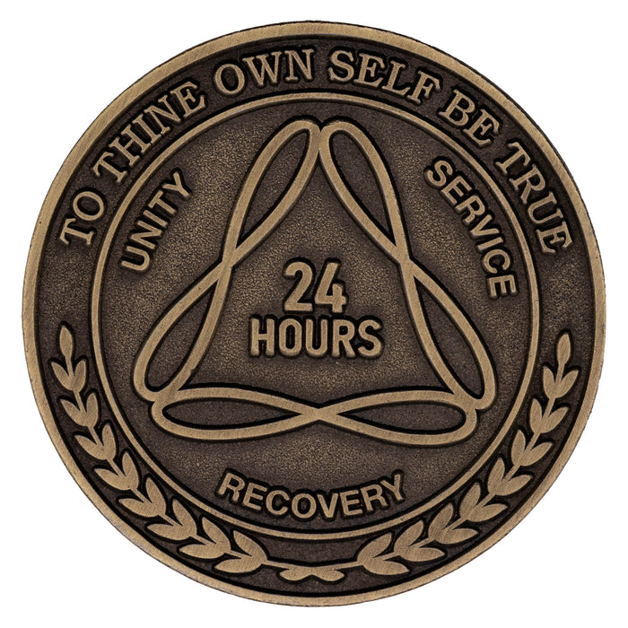 1 to 50 Year Bronze AA Meeting Chips - Sobriety Mint Infinity Triangle Recovery Medallions/Coins