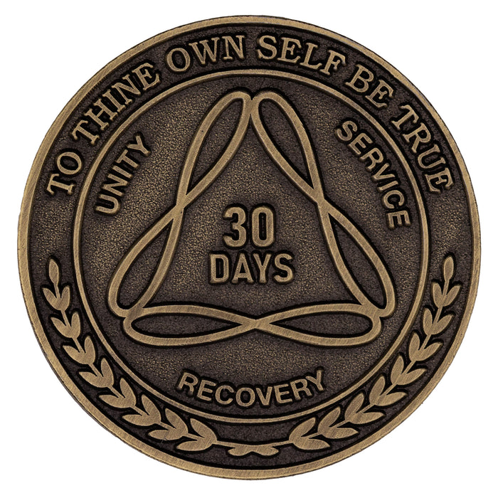 1 to 50 Year Bronze AA Meeting Chips - Sobriety Mint Infinity Triangle Recovery Medallions/Coins
