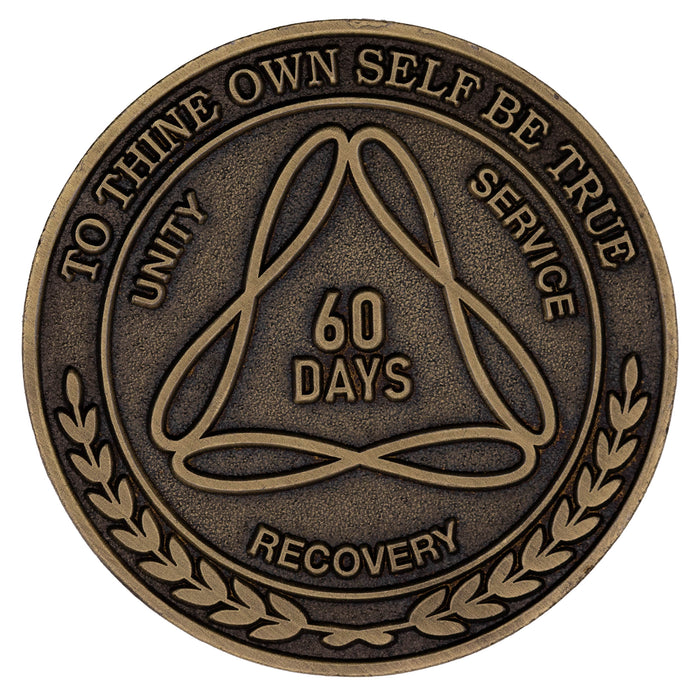 1 to 50 Year Bronze AA Meeting Chips - Sobriety Mint Infinity Triangle Recovery Medallions/Coins