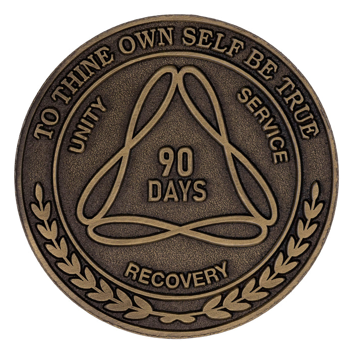 1 to 50 Year Bronze AA Meeting Chips - Sobriety Mint Infinity Triangle Recovery Medallions/Coins