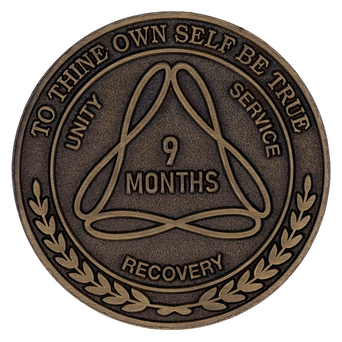 1 to 50 Year Bronze AA Meeting Chips - Sobriety Mint Infinity Triangle Recovery Medallions/Coins