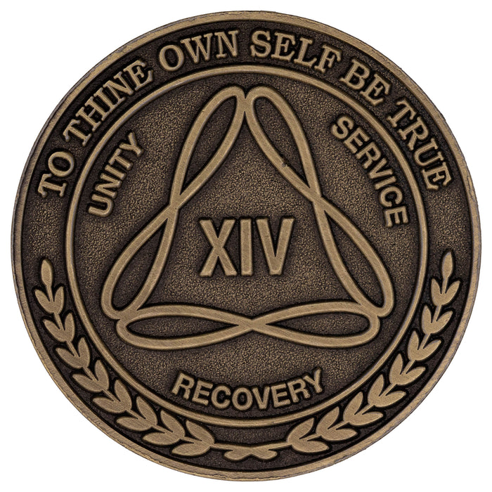 1 to 50 Year Bronze AA Meeting Chips - Sobriety Mint Infinity Triangle Recovery Medallions/Coins