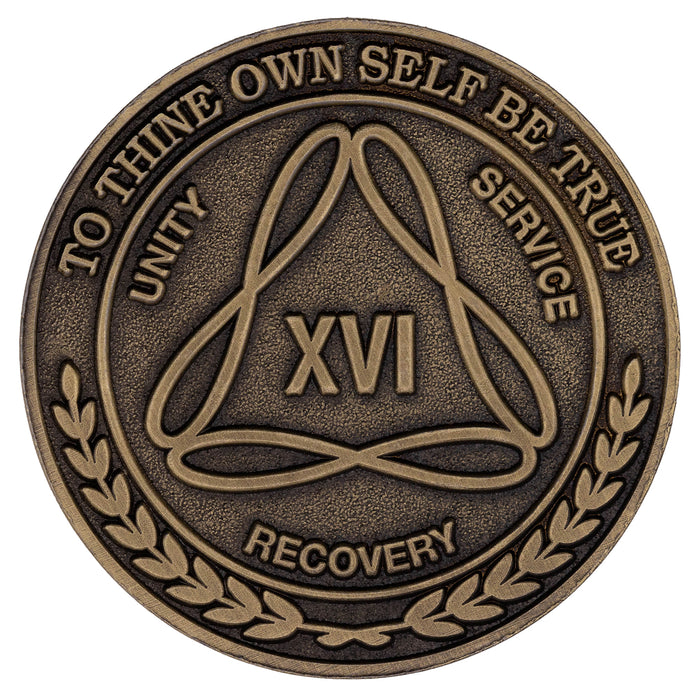 1 to 50 Year Bronze AA Meeting Chips - Sobriety Mint Infinity Triangle Recovery Medallions/Coins